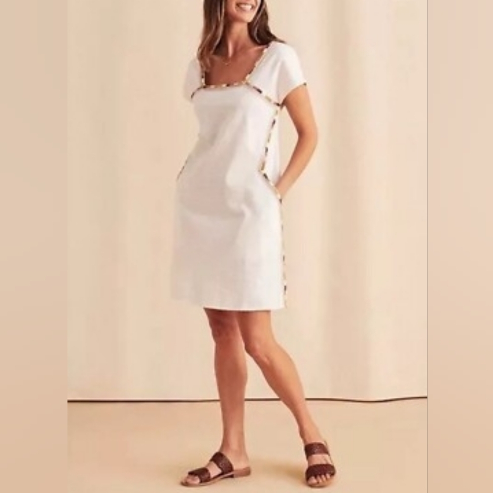 FAHERTY Embroidered Organic Cotton Relaxed Jetty Dress